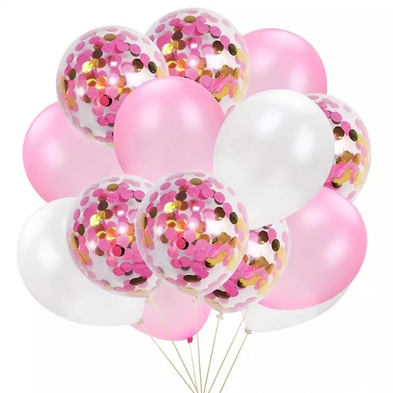 PRINCESS BALLOONS-Pink Balloons Bouquet Pink Muave Chrome Balloons Girls Party Balloons Girls Baby Shower Balloon Mix Pink Balloons