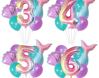 Mermaid Balloons- Mermaid Party, Under The Sea Party, Girls Birthday Party, Mermaid Party Supply, Little Mermaid Party, Mermaid Tail Balloon