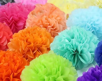 Tissue Paper Pom Poms - Colored Tissue Paper Pom Poms - Party Decoration for Weddings, Parties, & Graduation