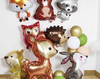 Woodland Animal Balloons, Baby Shower Birthday Party Decorations