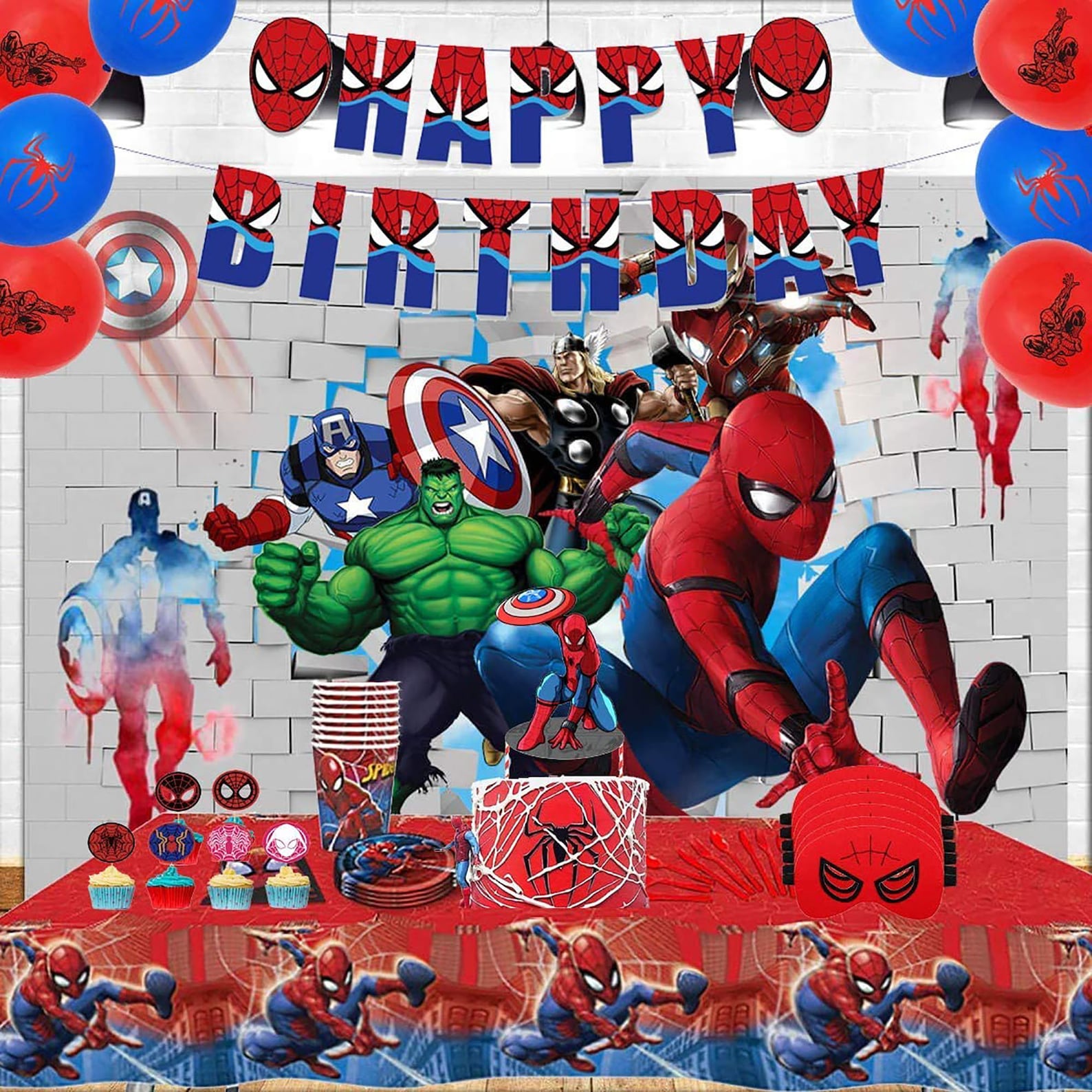 Spiderman Party Decorations, Spiderman Party Supplies, Spiderman Birthday Banner, Spiderman ...