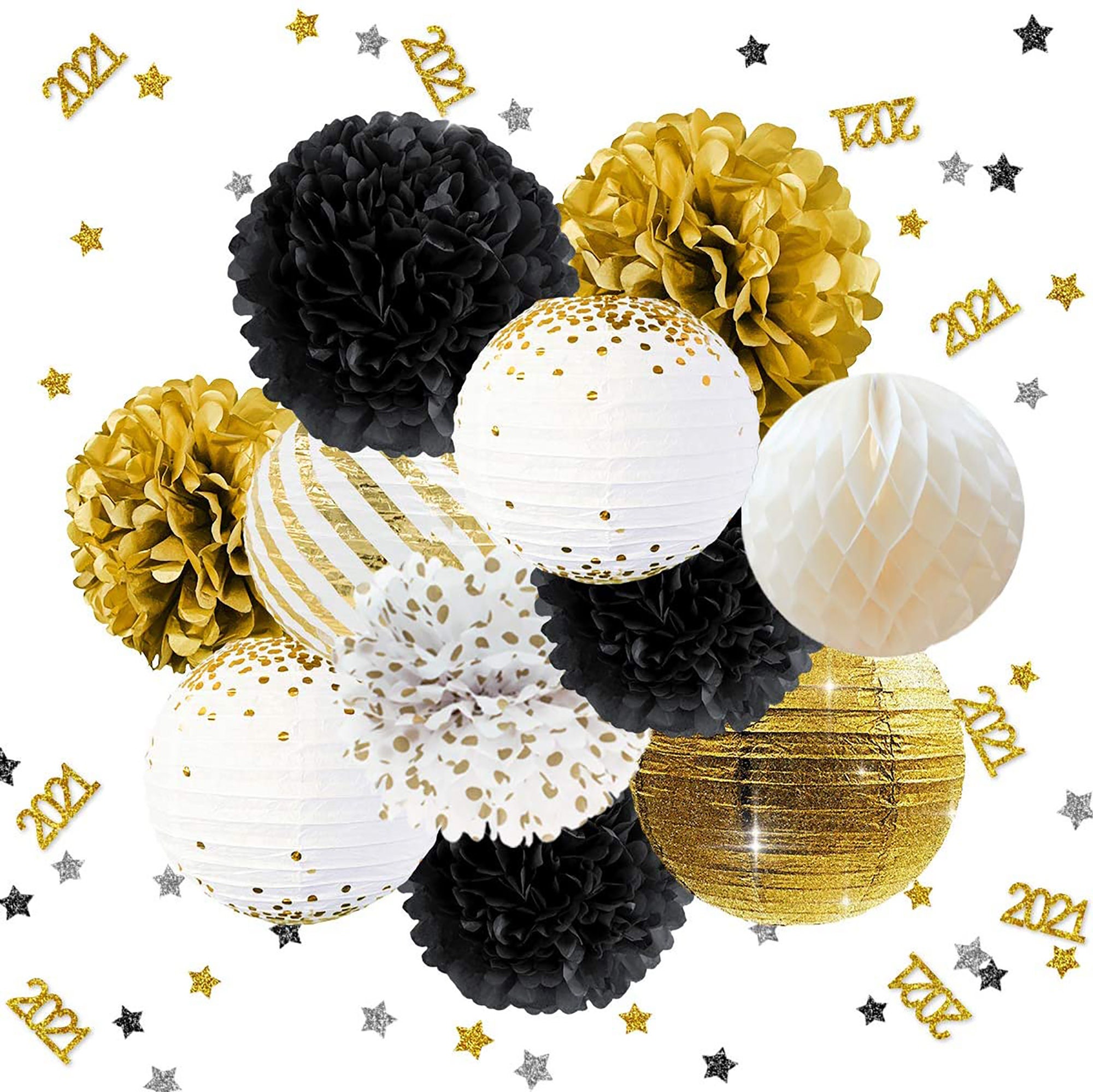 Black Gold Party Decorations, Black and Gold Birthday Decoration