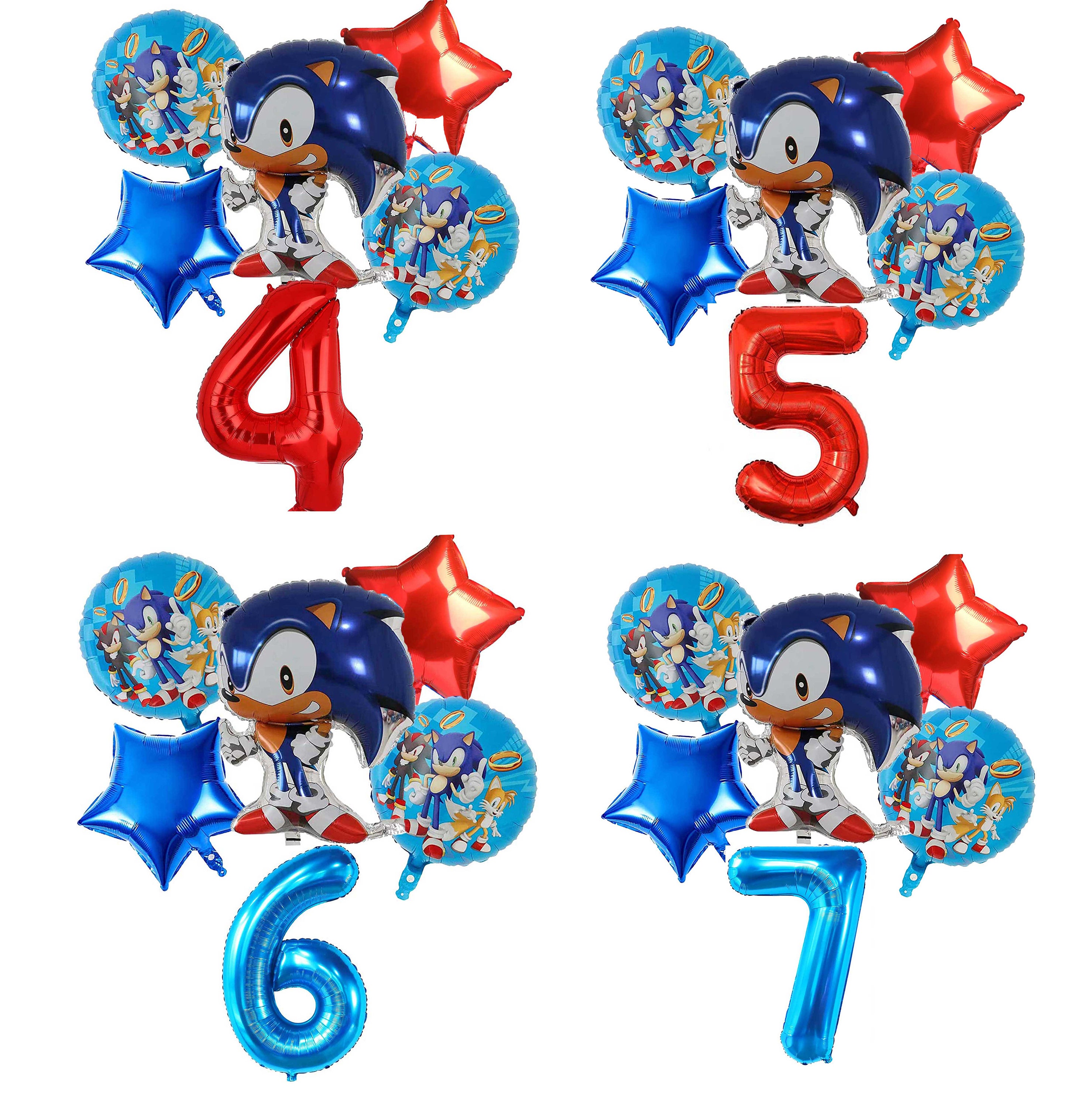 Birthday Sonic Balloons, Hedgehog Party Supplies Boy's 5th