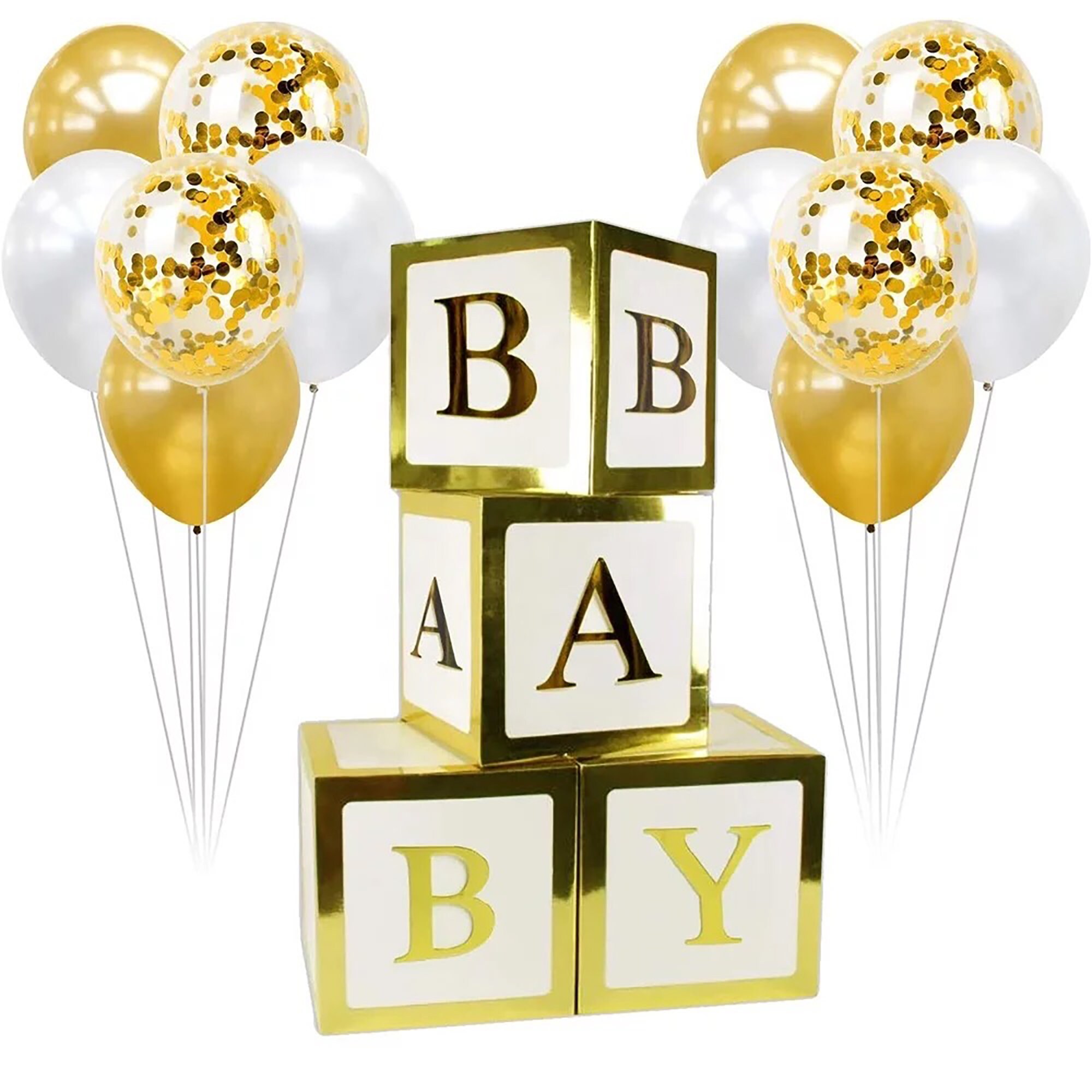 Gold Baby Box for Baby Shower Balloon Letter Box Set of 4 Etsy
