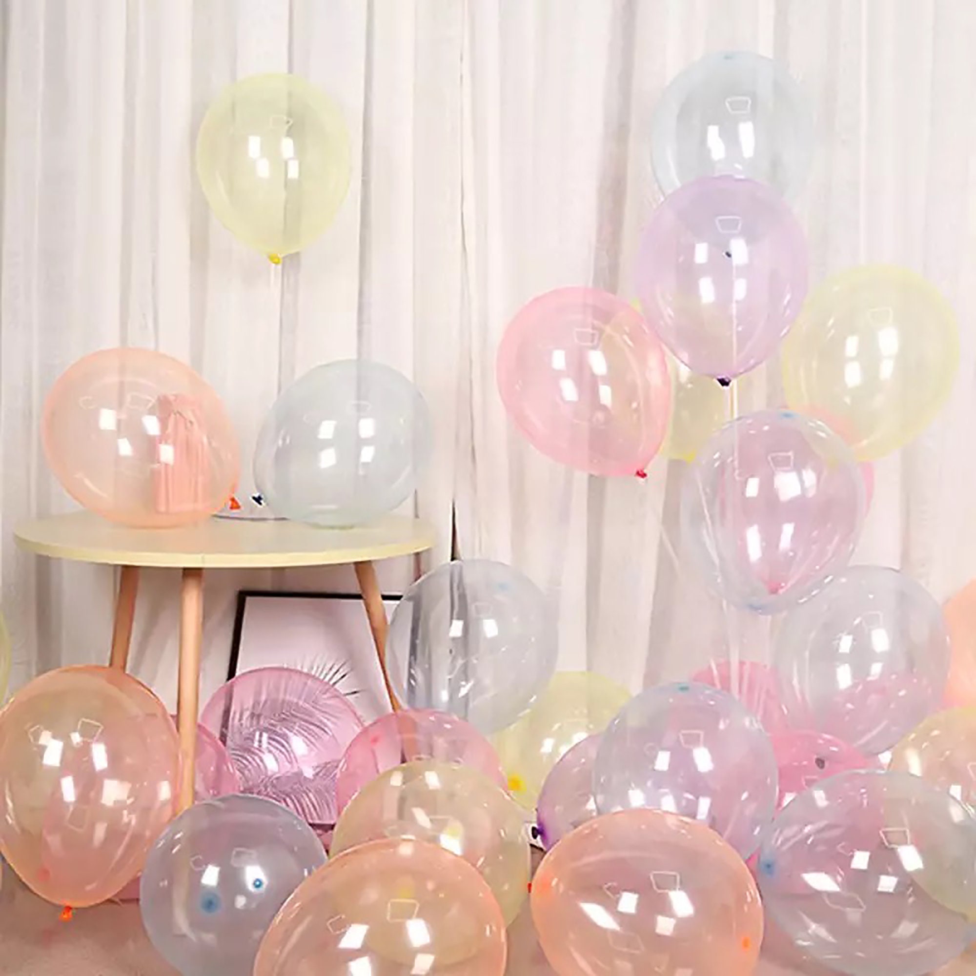 Crystal Clear Balloons Rainbow Balloons Pastel Balloons Etsy