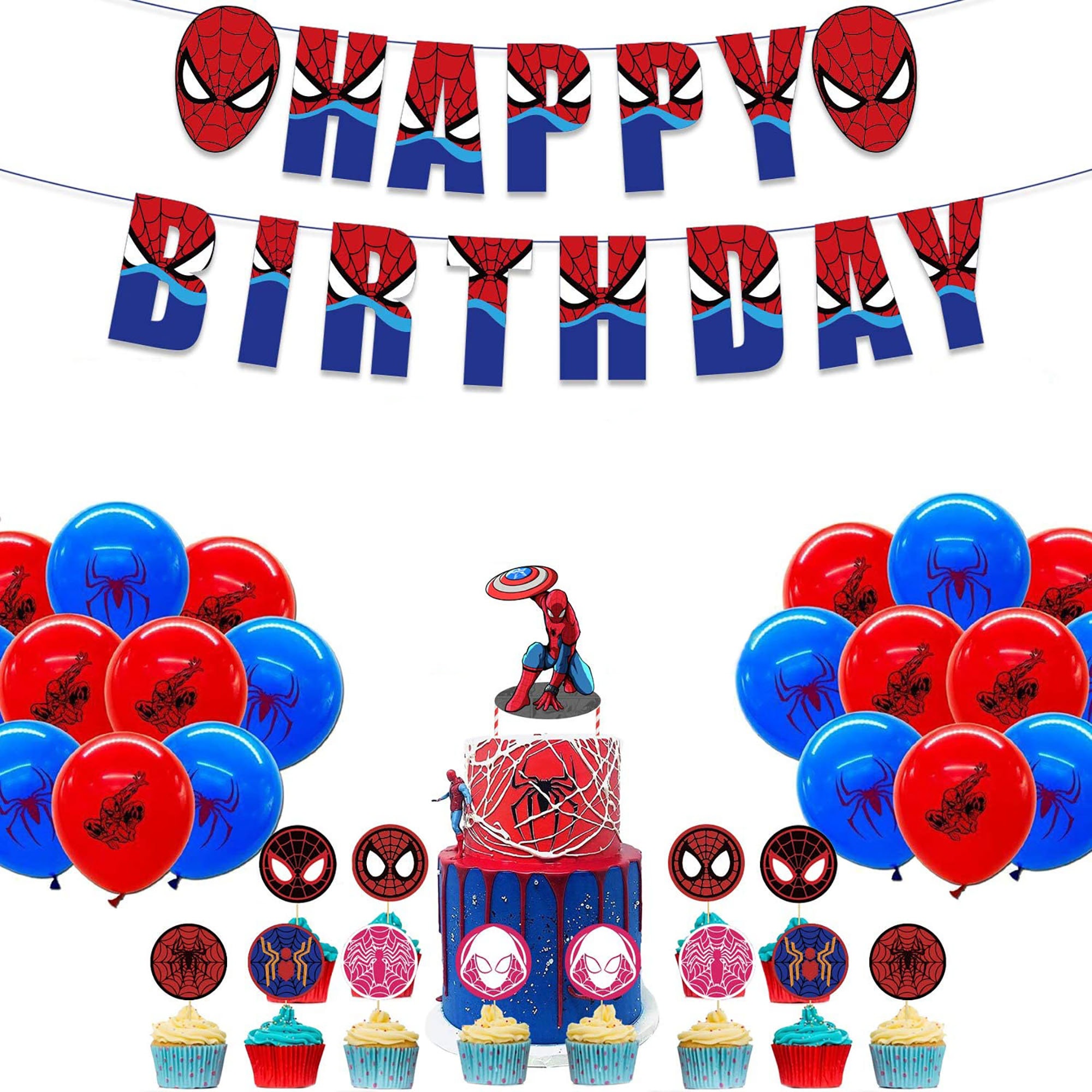 Spiderman Party Decorations Spiderman Party Supplies Etsy