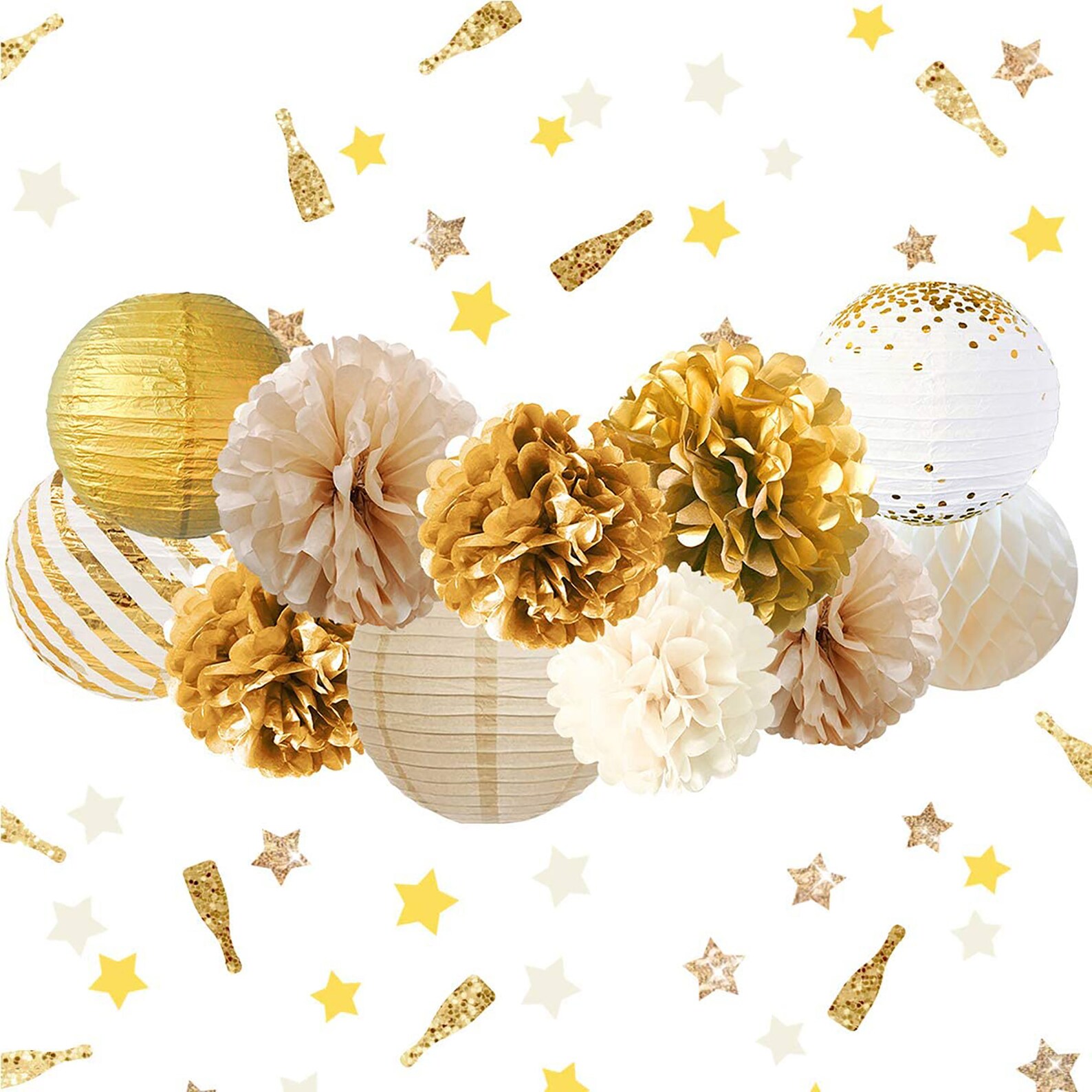 Gold and White Party Decoration Gold White Party Decor Gold Etsy New