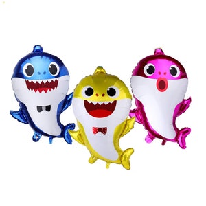 Baby Shark Two Two Two balloon Baby Shark banner, Two year old balloon, Second birthday party, Baby Shark Party Decoration ALL 3 SHARKS