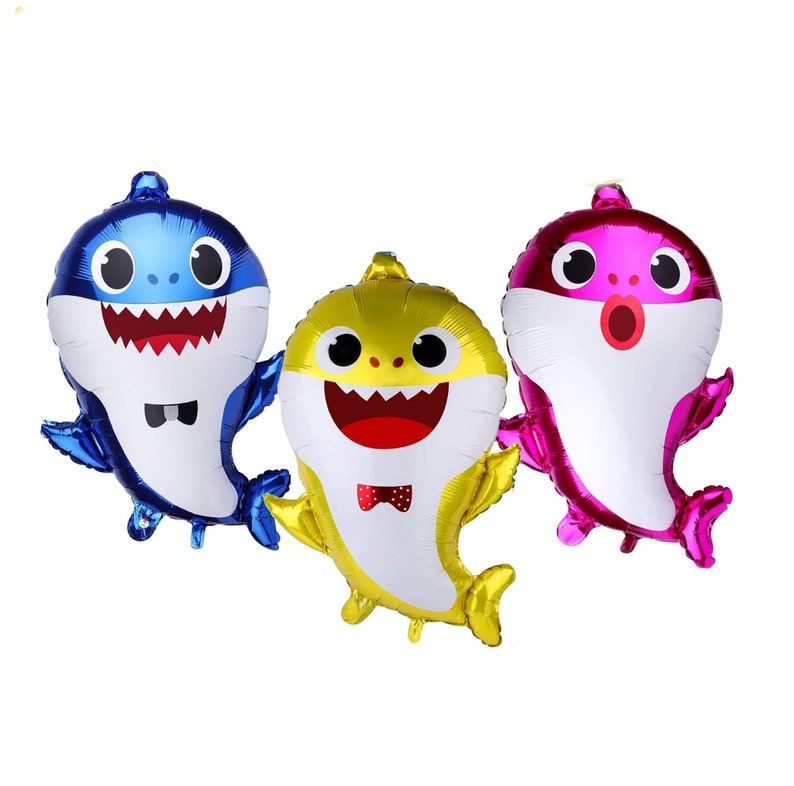 Baby Shark Two Two Two balloon Baby Shark banner, Two year old balloon, Second birthday party, Baby Shark Party Decoration ALL 3 SHARKS