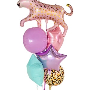 Pink Leopard Balloon, Leopard Decoration, Safari Jungle Baby Shower, Girls Jungle Party, Pink Leopard Party, Pink Cheetah Balloon- 41 inches