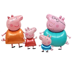 Peppa Pig Balloons, Peppa Pig Birthday Decoration, Peppa Pig Birthday Party Supplies, Peppa Pig Party Theme, Non Helium .