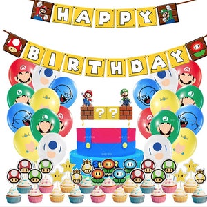 Super Mario Balloons, Mario Birthday Party Supplies, Mario and Luigi Theme Balloons, Super Mario Party Decorations