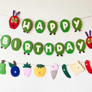 Hungry Caterpillar Birthday Banner, Hungry Caterpillar Party Decoration, Caterpillar First Birthday, 1st Birthday, Caterpillar Cake Smash
