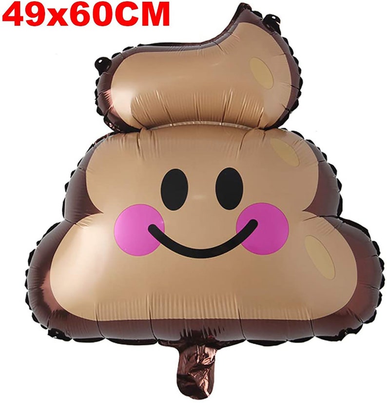 Poop Expression Grinning Emoticon Shits Stool Balloon Birthday Happy Poo Kawaii Party Poop Emoji Party Balloon