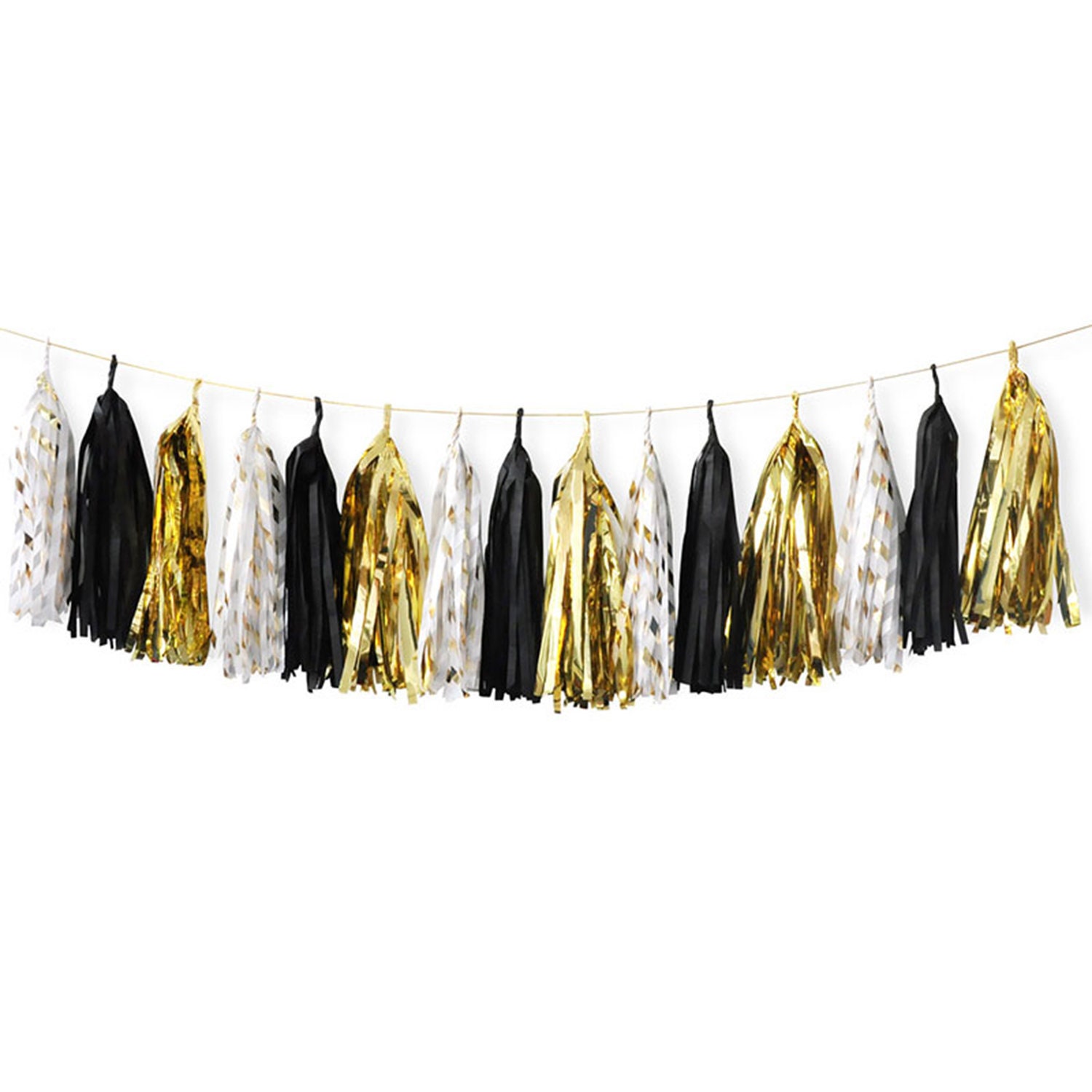 Happy New Year Party Decorations Black White Gold Tissue Paper Pom Pom  Paper Tassel Garland for Great Gatsby Decorations/New Year's Eve  Party/Birthday Decorations/Bridal Shower Decorations : : Health &  Personal Care