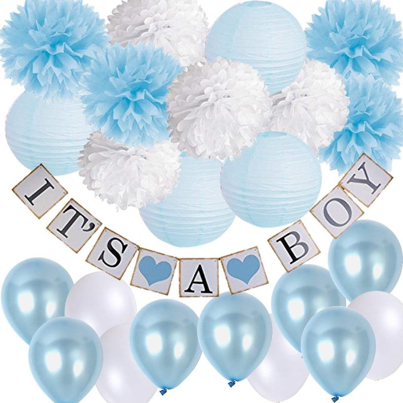 Boy S Baby Shower Decorations Set It A Banner Blue Party Kit Theme Oh