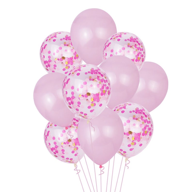 Wedding Balloons PINK CONFETTI BALLOONS-Rose Gold Pink Confetti Balloons Bouquet Girls Baby Shower Balloons Girls Birthday Party Balloons