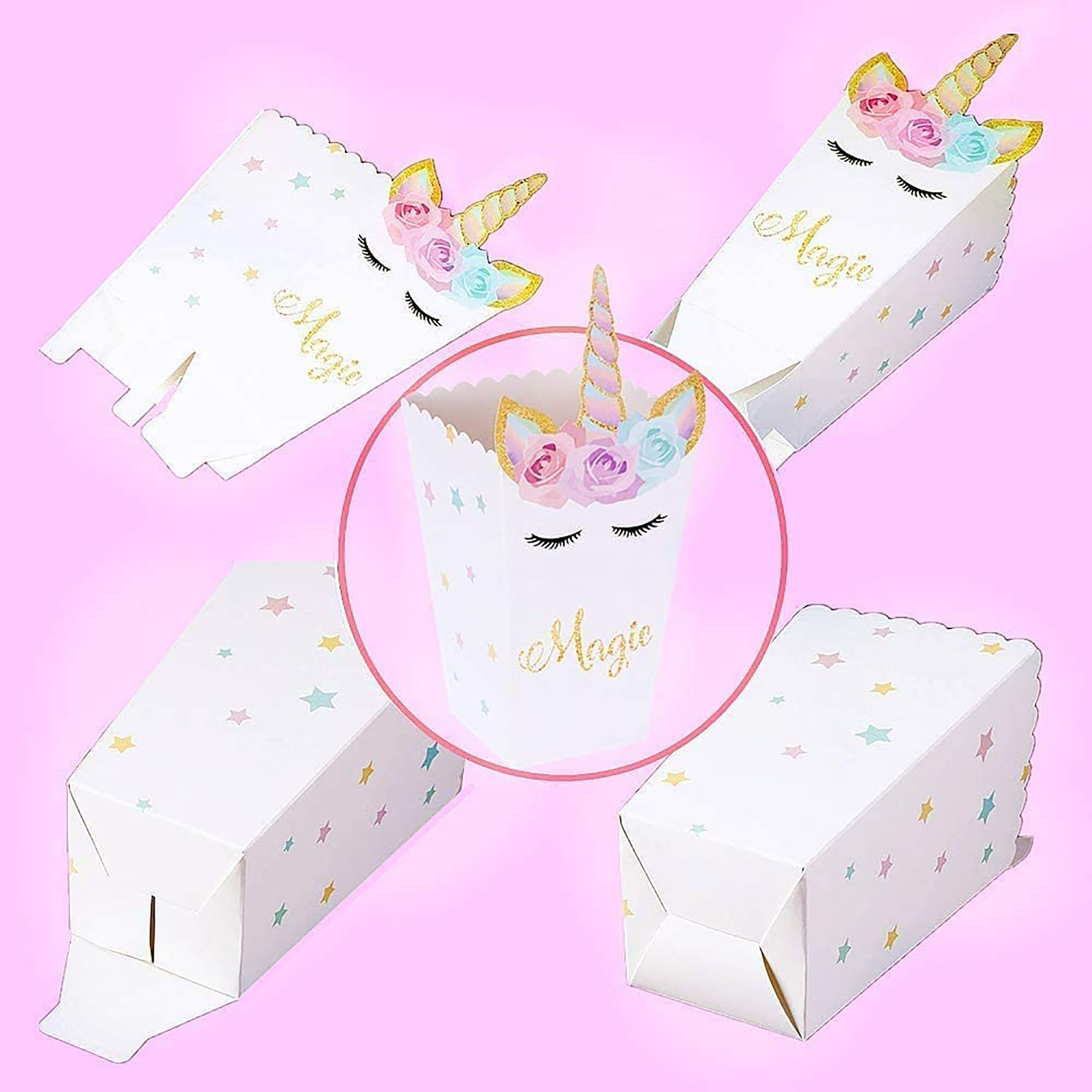 Magical Unicorn Party Favor Boxes Popcorn Treat Boxes Etsy