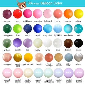 Giant Round Balloon - 36 inch Round Latex Balloon - 3 foot balloon, Balloon tassel, Jumbo Balloon, Baby Shower Balloon, Birthday Balloon