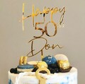 Personalised custom birthday Cake Topper  Name cake topper Age cake topper - Acrylic Gold Silver Wood boy  girl  18th 21st 40th 50th product logo