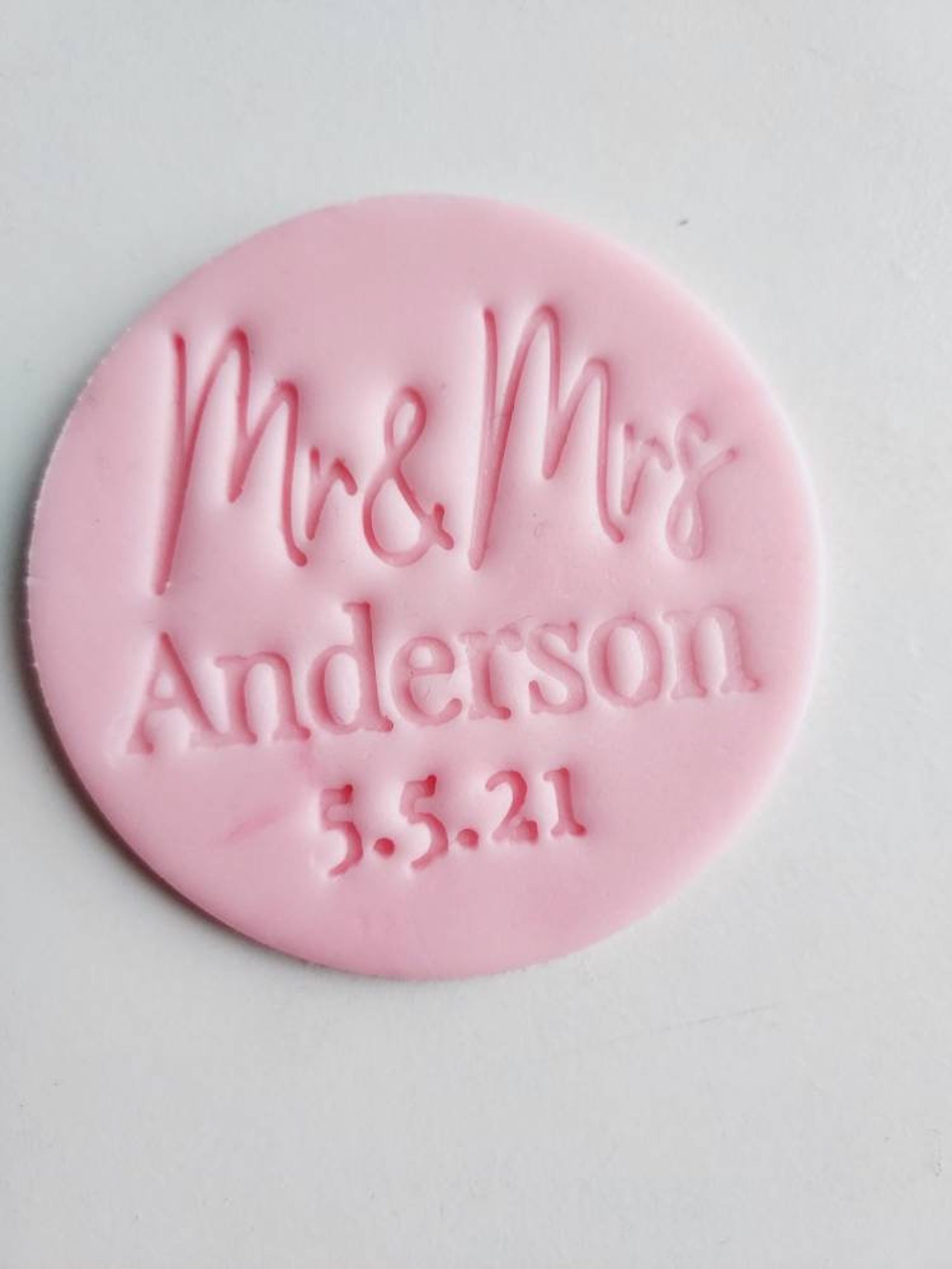 Embosser Debosser Custom Mr & Mrs Cookie Stamp With Date Etsy Australia