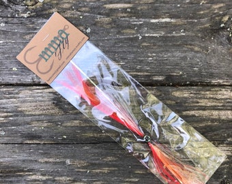 Naranja/Día Resplandor Naranja Agua Salada Mosca- Lubina y Pescado Azul, Pesca Rips, Jigs de Pesca, Señuelos de Pesca, Pesca con Mosca, Lubina Rayada, Pescado Azul
