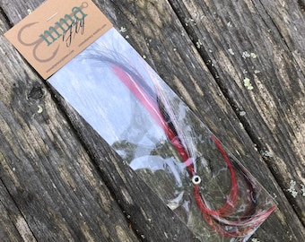 Mosca de agua salada negra/roja- Lubina y pescado azul, Pesca de rips, Jigs de pesca, Señuelos de pesca, Pesca con mosca, Lubina rayada, Pescado azul, Pesca