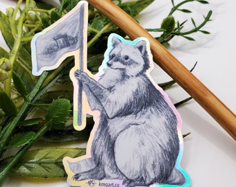 Holographic Raccoon | Trash Panda | Urban Animals | Decal | Laptop Sticker
