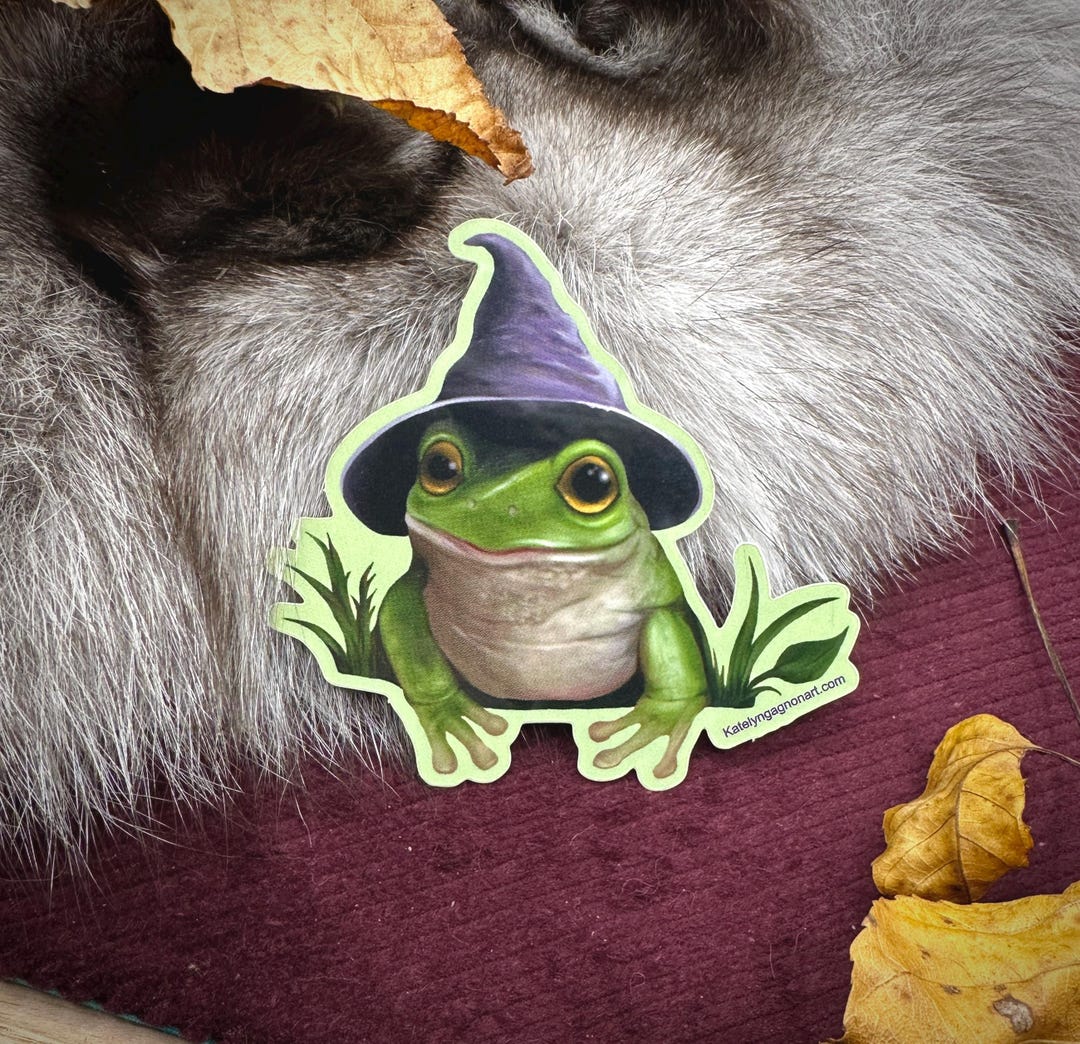 Frog | Wizard Frog | Cottagecore | Decal | Laptop Sticker - Etsy