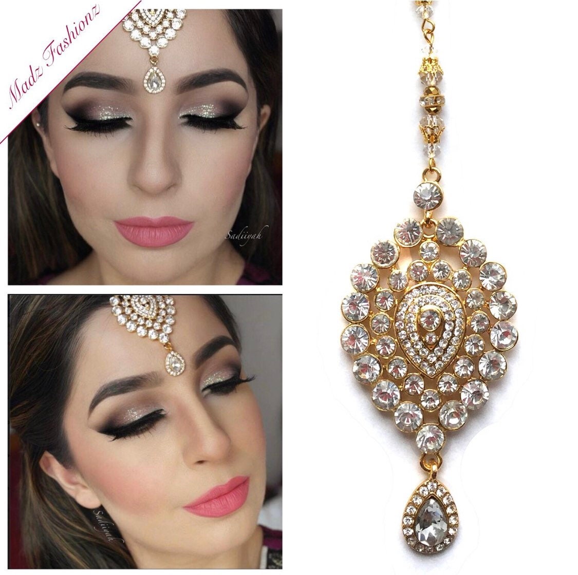 Bridal Hair Tikka Indian Hair Bindi Maang Patti Prom Etsy