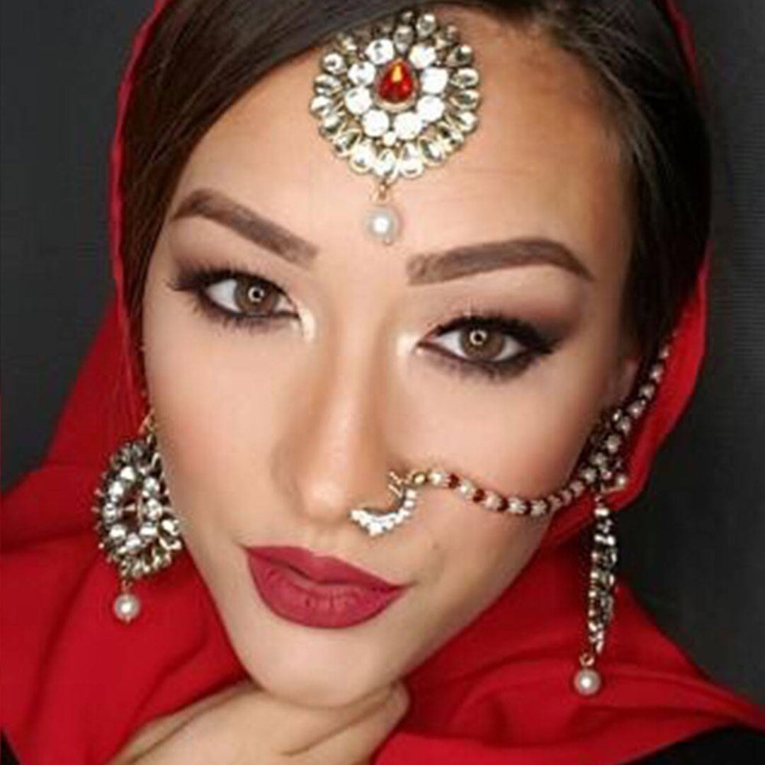 Bridal Indian Nose Ring Brides Nose Jewelry Nath Pearl Nose