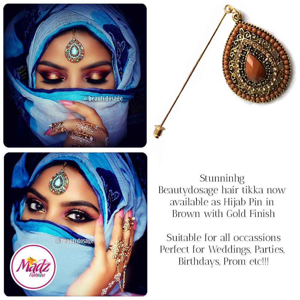 Hijab Pins Crystal Arabic Muslim Hijab Brooches Pin Women Safety Head Scarf  Pins