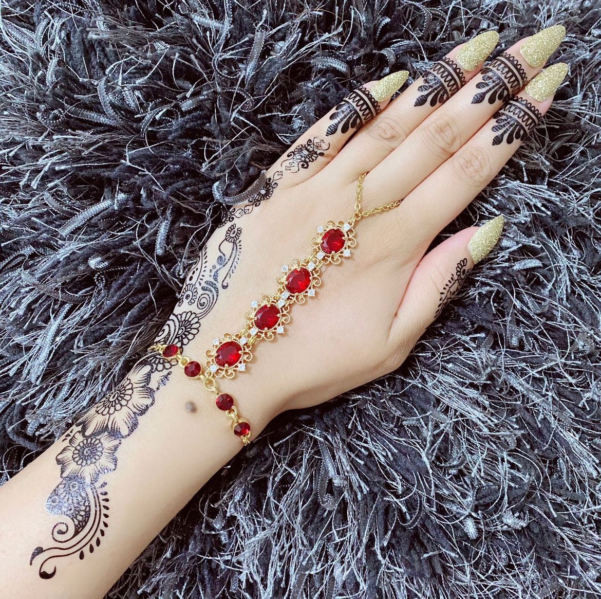 Beautiful Beaded Bracelet/Ring | Mehndi designs for hands, Rose mehndi  designs, Hand henna