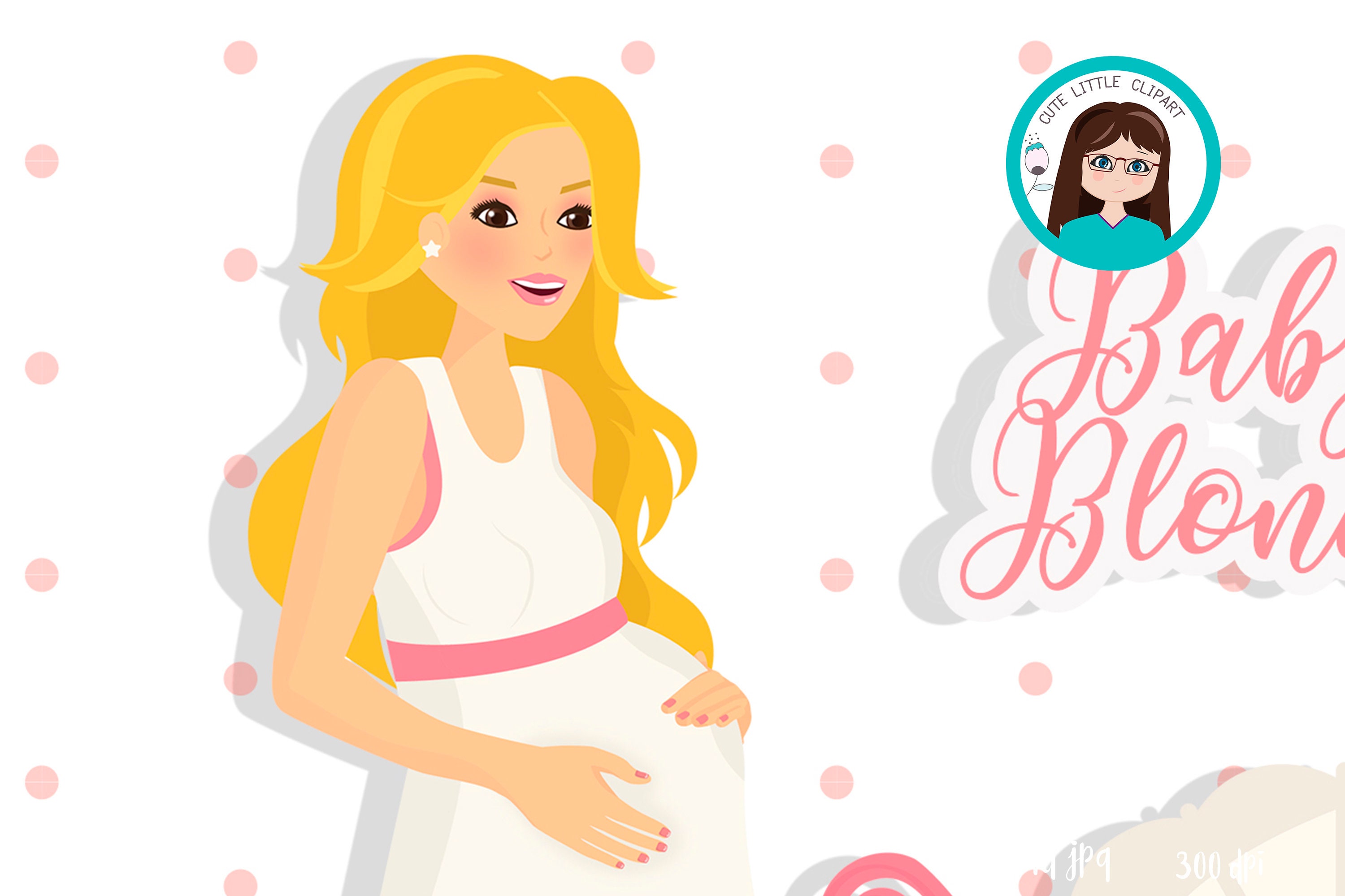 Baby shower woman clipart mom to be clipart pregnancy Etsy
