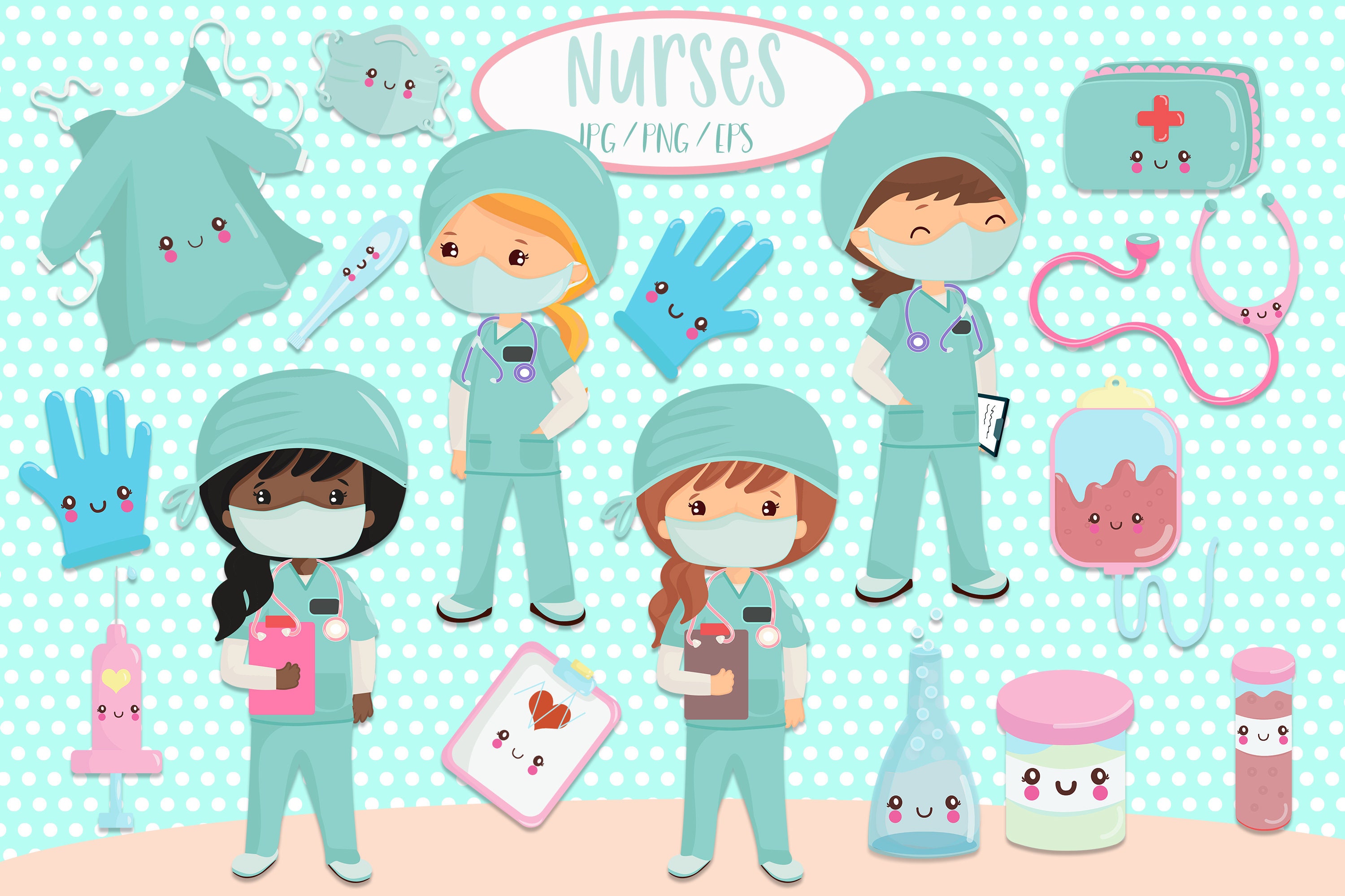 Krankenschwestern Clipart Superhelden Susse Etsy