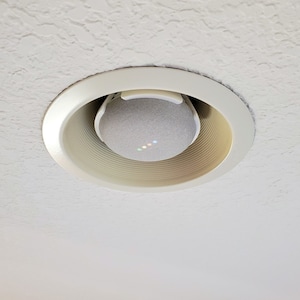Ceiling Speaker Mount for Google Nest Mini | Screws Into Any Standard Light Socket (White)