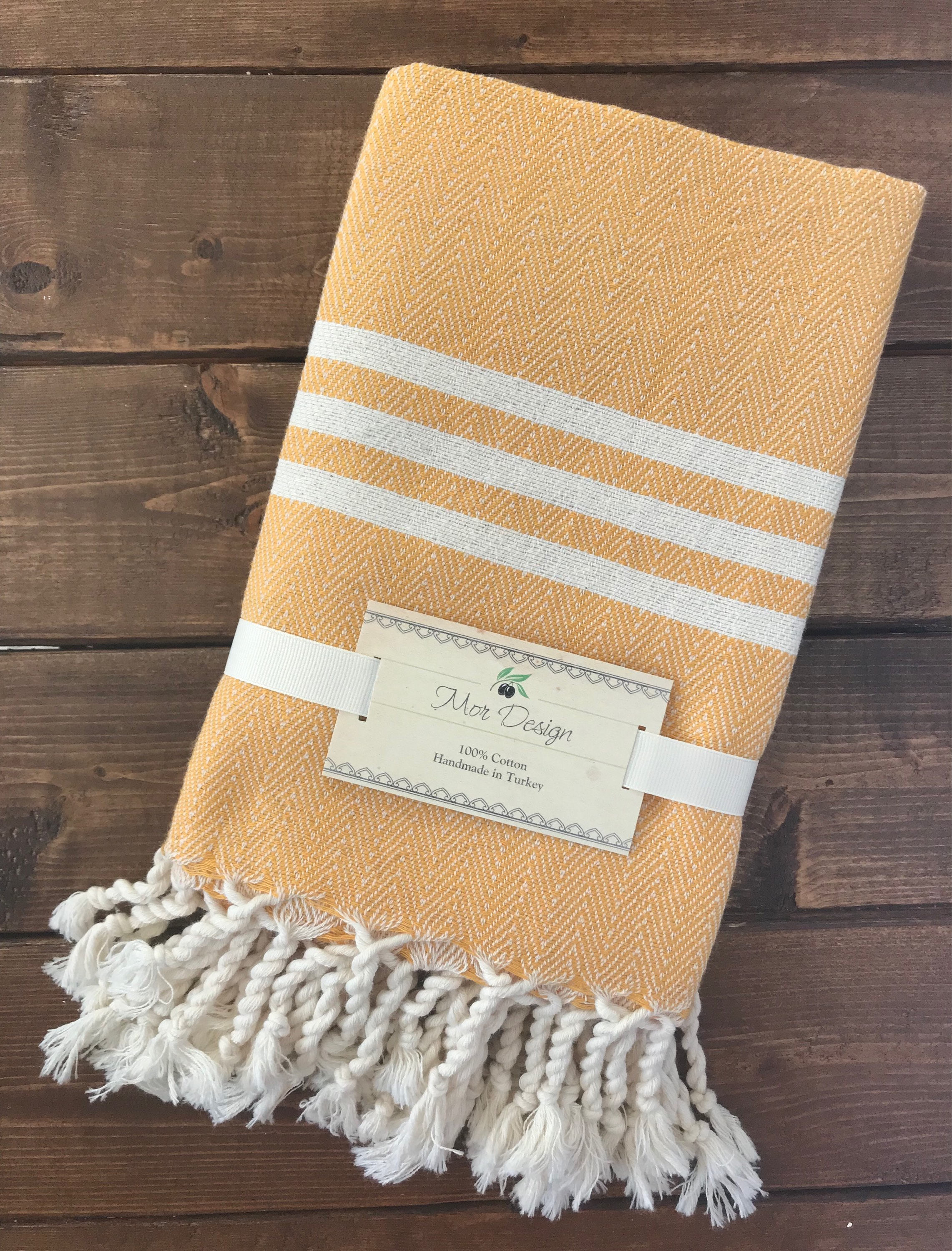 Turkish Hand Towel Set of Two Yellow Etsy