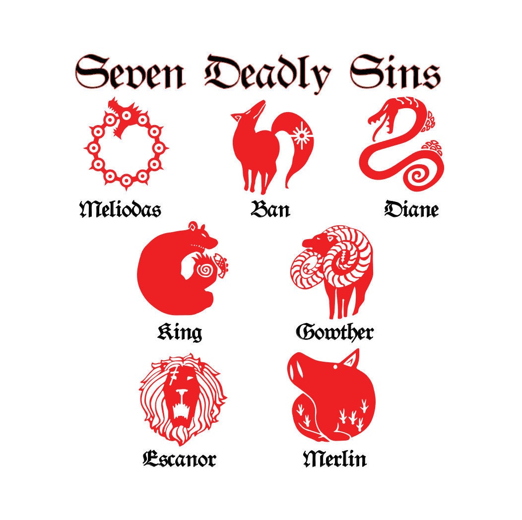 Seven Deadly Sins Decals Meliodas Wrath Diane Envy Ban Etsy
