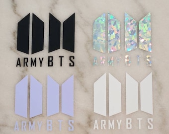 BTS Decals | BTS and ARMY Logo Shield Vinyl Sticker for Cars, Laptops, iPads/tablets, phone cases, water bottles