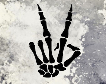 Skeleton Peace Sign / Jeep Wave decal