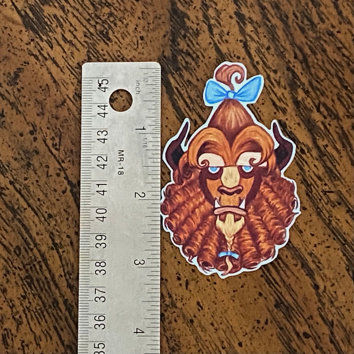 Beauty & the Beast Vinyl Sticker curly Beast Etsy