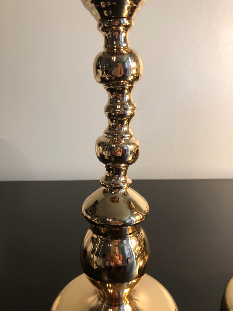 Stainless steel and glass candle holder set