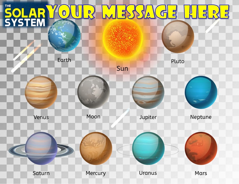 Solar System Party Edible Cake Topper Edible Frosting Sheet Quarter Half Sheet Sizes