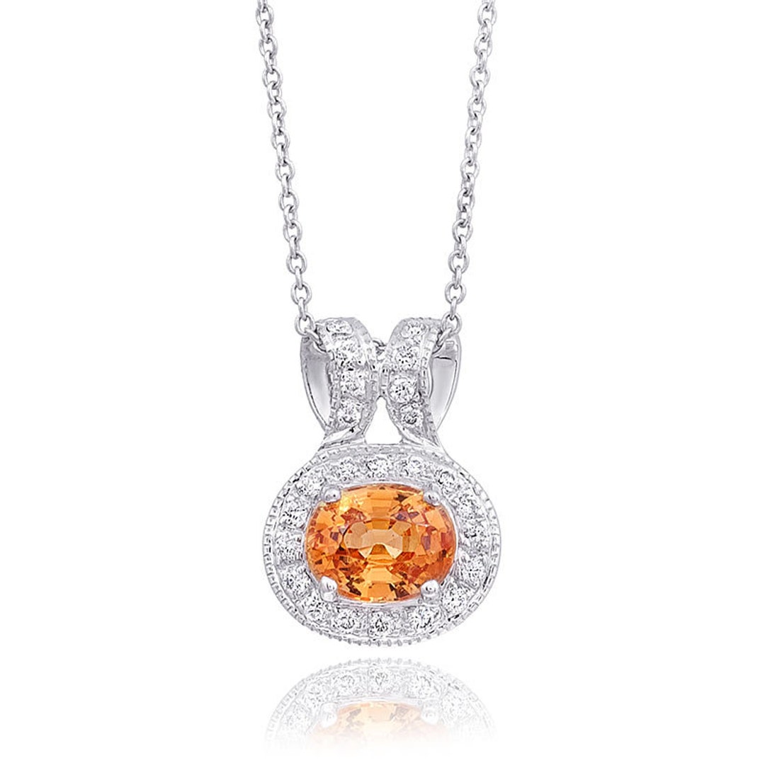 Natural Mandarin 0.83 Carats Pendant, Orange Gemstone Jewelry