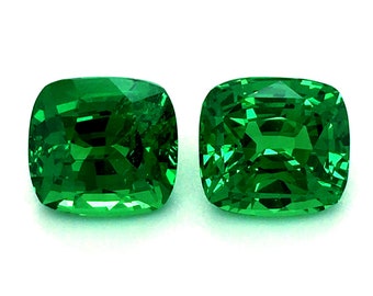Tsavorite Matching Pair 4.55 carats, Certified Gemstones, Loose Tsavorite Garnet for Earrings Making