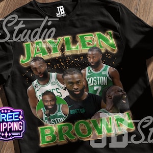 Jaylen Brown Shirt Bootleg Vintage 90&#39;s Rap T Shirt Celtics T-shirt 2023 Unisex Youth Women&#39;s Fit US Free Shipping Playoffs Shirt MVP BOS