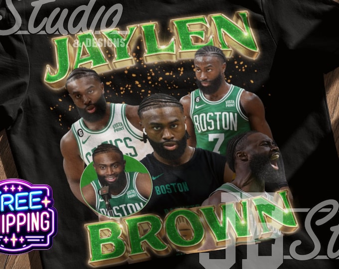 Jaylen Brown Shirt Bootleg Vintage 90's Rap T Shirt Celtics T-shirt 2023 Unisex Youth Women's Fit US Free Shipping Playoffs Shirt MVP BOS