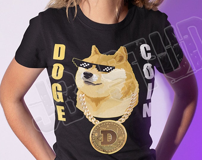 Dogecoin Doggy Chain Tee , Shiba To the Moon Crypto, DOGE Cryptocurrency To The Moon
