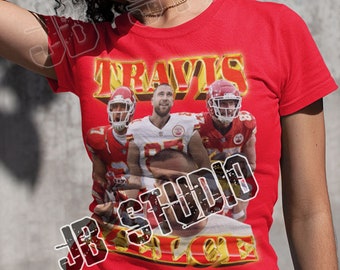 Travis Kelce 90s Vintage Bootleg Unisex Rap T-Shirt | Superbowl Kansas City Chiefs | Football Nfl Unisex Youth Women's Fit US FREE SHIPPING