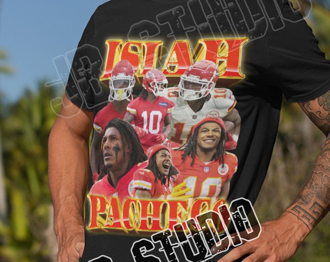 Isiah Pacheco 90s Vintage Bootleg Unisex Rap T-Shirt | Superbowl Kansas City Chiefs | Football Nfl Unisex Youth Women's Fit US FREE SHIPPING